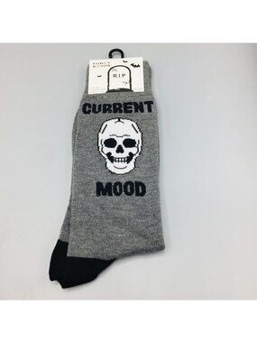 Funky Socks Halloween CURRENT MOOD Skeleton Men's Crew Socks 6-12